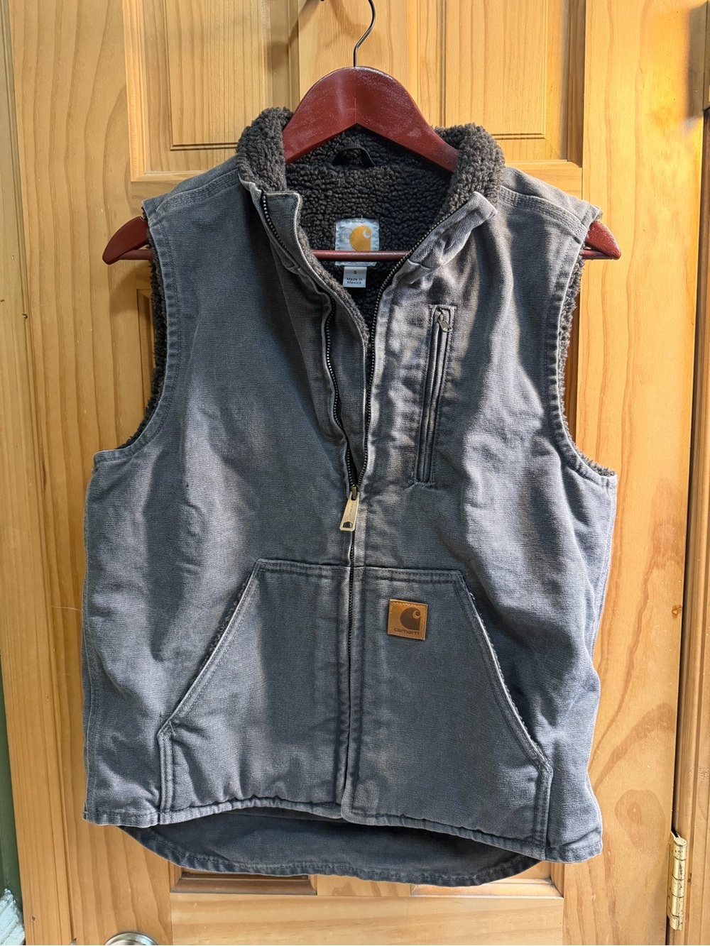 Carhartt Gray Sherpa-Lined Work Vest